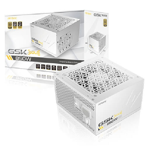 Antec GSK850 V2 WH 80+ Gold Fully Modular - WHITE, 850W, ATX 3.1, 140Ã—150Ã—86mm, 120mm fan, PCIE 5.1, 12VHPWR, OCP/OVP/UVP/SCP/OTP, 7Y warranty.