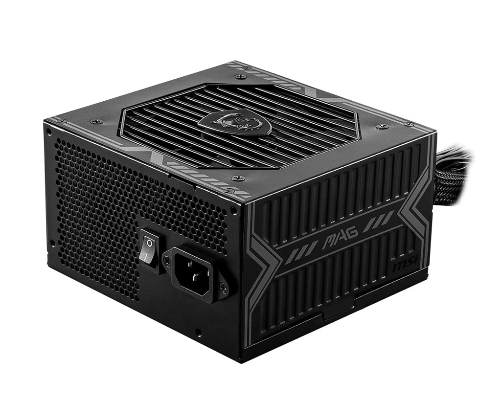MSI MAG A650BN 650W PSU, 80 PLUS Bronze, Active PFC, 120mm Fan, Single 12V Rail, DC-DC, 2x PCIe 6+2, 5x SATA, OCP/OVP/OPP/OTP/SCP