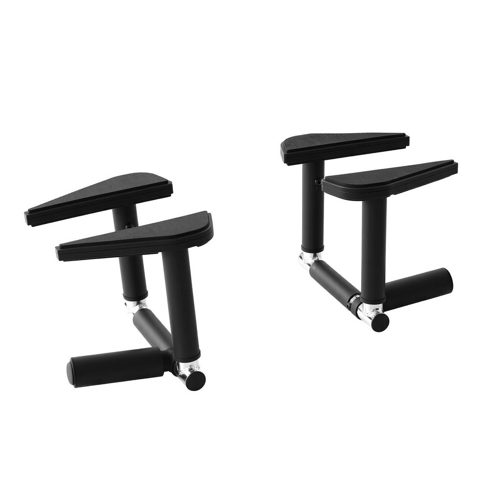Everfit 2Pcs/Set Pull Up Bar Portable Foldable Dip Station Multi Gym 120kg Home Power Station Black 