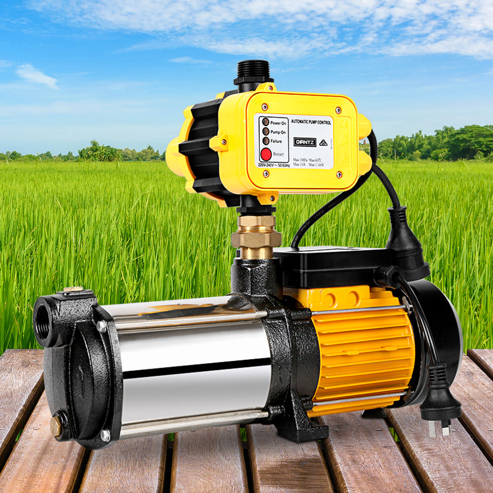 Giantz Garden Water Pump High Pressure 1100-2000W 4-Stage Tank Irrigation Yellow