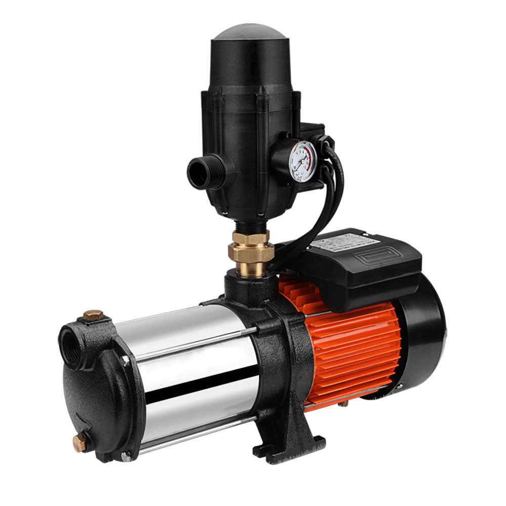 Giantz 1800W Max 5-Stage Garden Water Pump High Pressure Irrigation Booster Pump, Automatic Multi-Stage External Sprinkler Pump for Rainwater Tank Transfer, Home Farm Lawn, Black