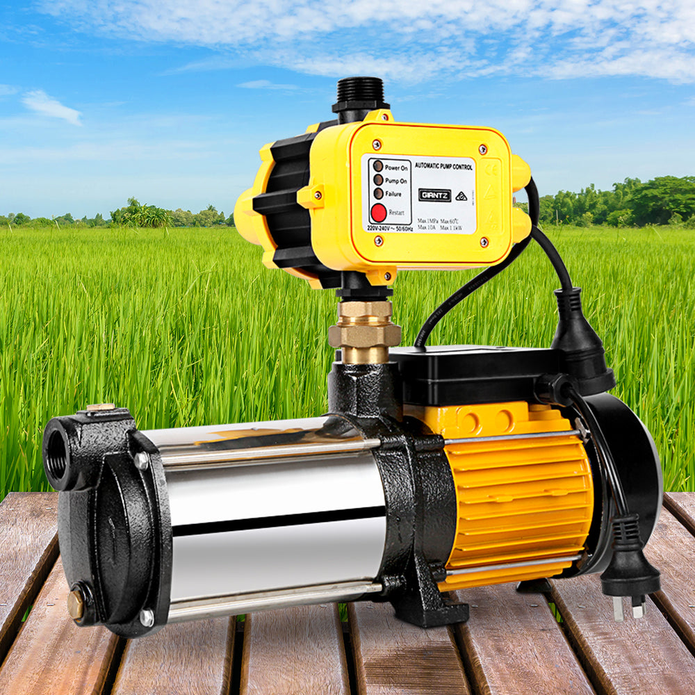 Giantz Garden Water Pump High Pressure 1300W-2500W 5-Stage Tank Irrigation Yellow