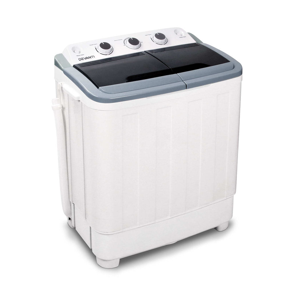 Devanti Portable Washing Machine Twin Tub 4.6KG White