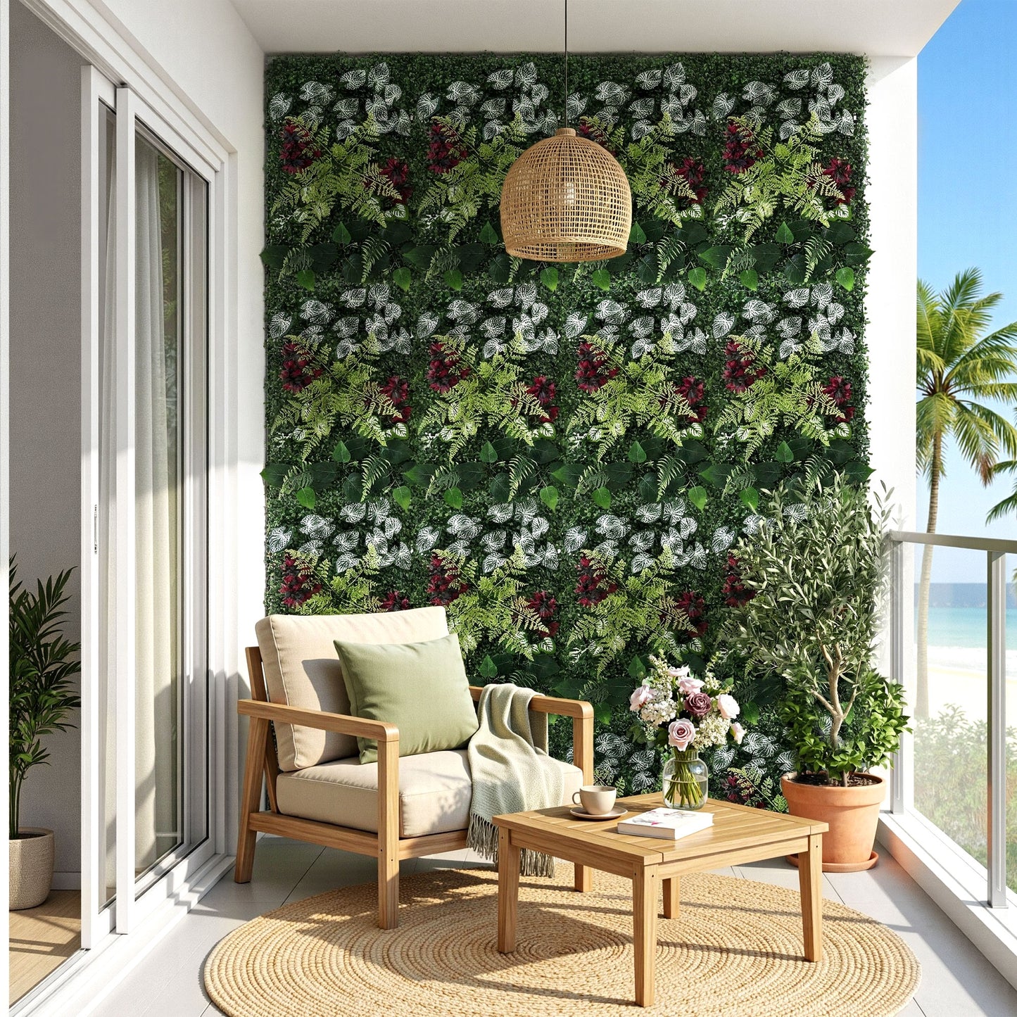Gardeon 4PCS Artificial Plant Wall Panels 40X60CM Boxwood Panel Flower Backdrop Backyard Green Decor