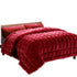 Giselle Bedding Faux Mink Quilt Burgundy Super King