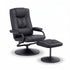 Artiss Recliner with Ottoman 360-Degree Swivel Recliner Chair and Ottoman Set PU Leather Black