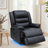 Artiss Manual Recliner Chair Leather Reclining Sofa with 16color Led Black