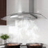 Devanti 90cm Range Hood Curved Glass Canopy Rangehood Kitchen Exhaust Fan