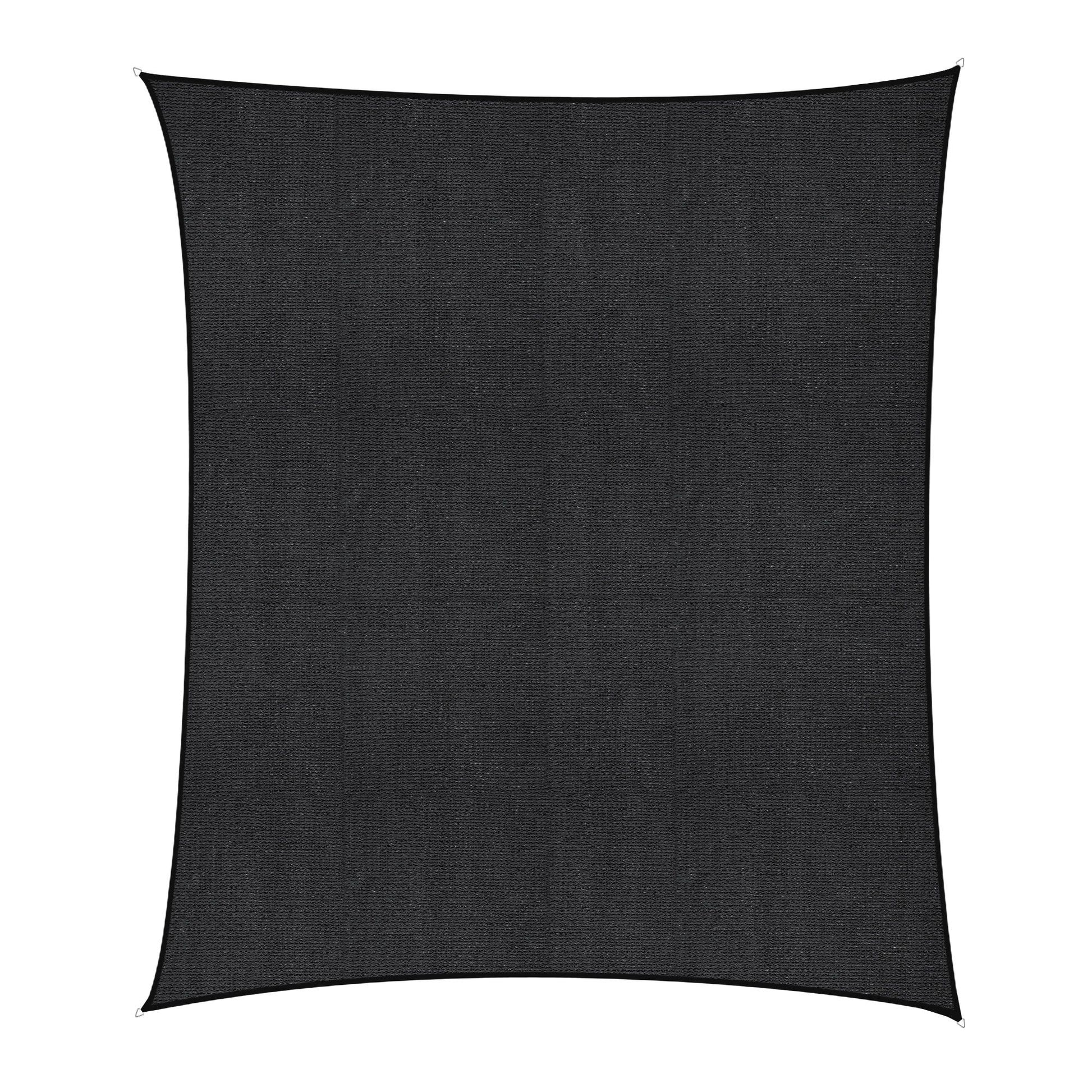 Instahut Sun Shade Sail Cloth 98% UV Block Outdoor Canopy Rectangle 5X6M Black