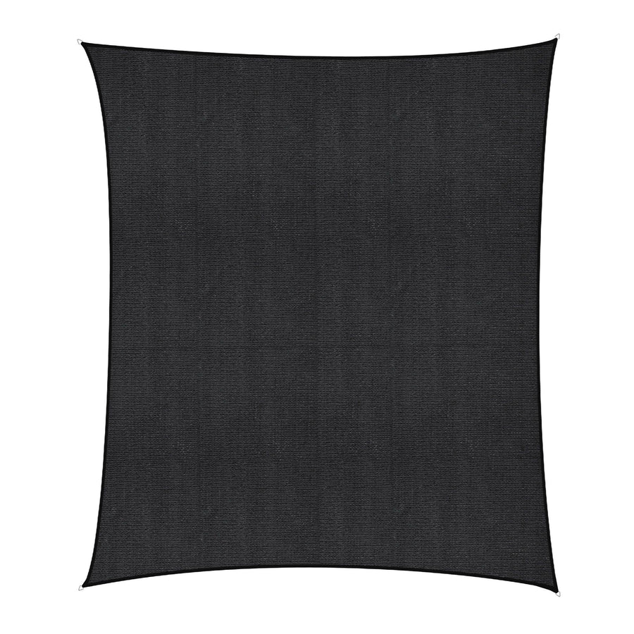 Instahut Sun Shade Sail Cloth 98% UV Block Outdoor Canopy Rectangle 5X6M Black