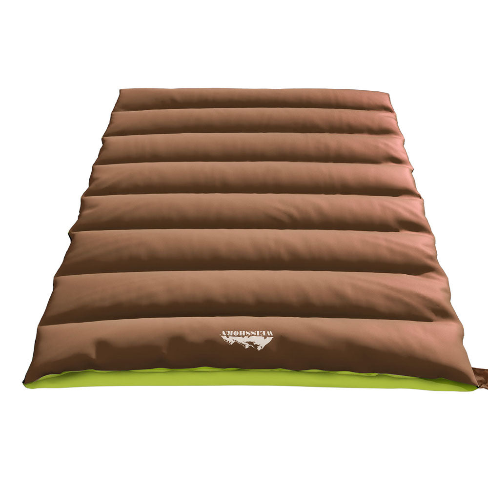 Weisshorn Sleeping Bag Double Bags Thermal Camping Hiking Tent Brown -5Â°C