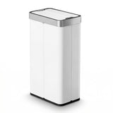 Devanti Rubbish Bin 70L Automatic Sensor Kitchen Bin, Slim Smart Garbage Can Touchless Rectangular with Liner Holder, Fully Closed Lid for Bedroom, Bathroom, Living Room, White