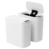 Devanti Automatic Trash Bin 2PCS with Lid 11L Motion Sensor Kitchen Bin Touchless Garbage Can Modern White Plastic Slim Rubbish Bin with Liner Holder for Kitchen, Home, Office