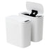 Devanti Automatic Trash Bin 2PCS with Lid 11L Motion Sensor Kitchen Bin Touchless Garbage Can Modern White Plastic Slim Rubbish Bin with Liner Holder for Kitchen, Home, Office