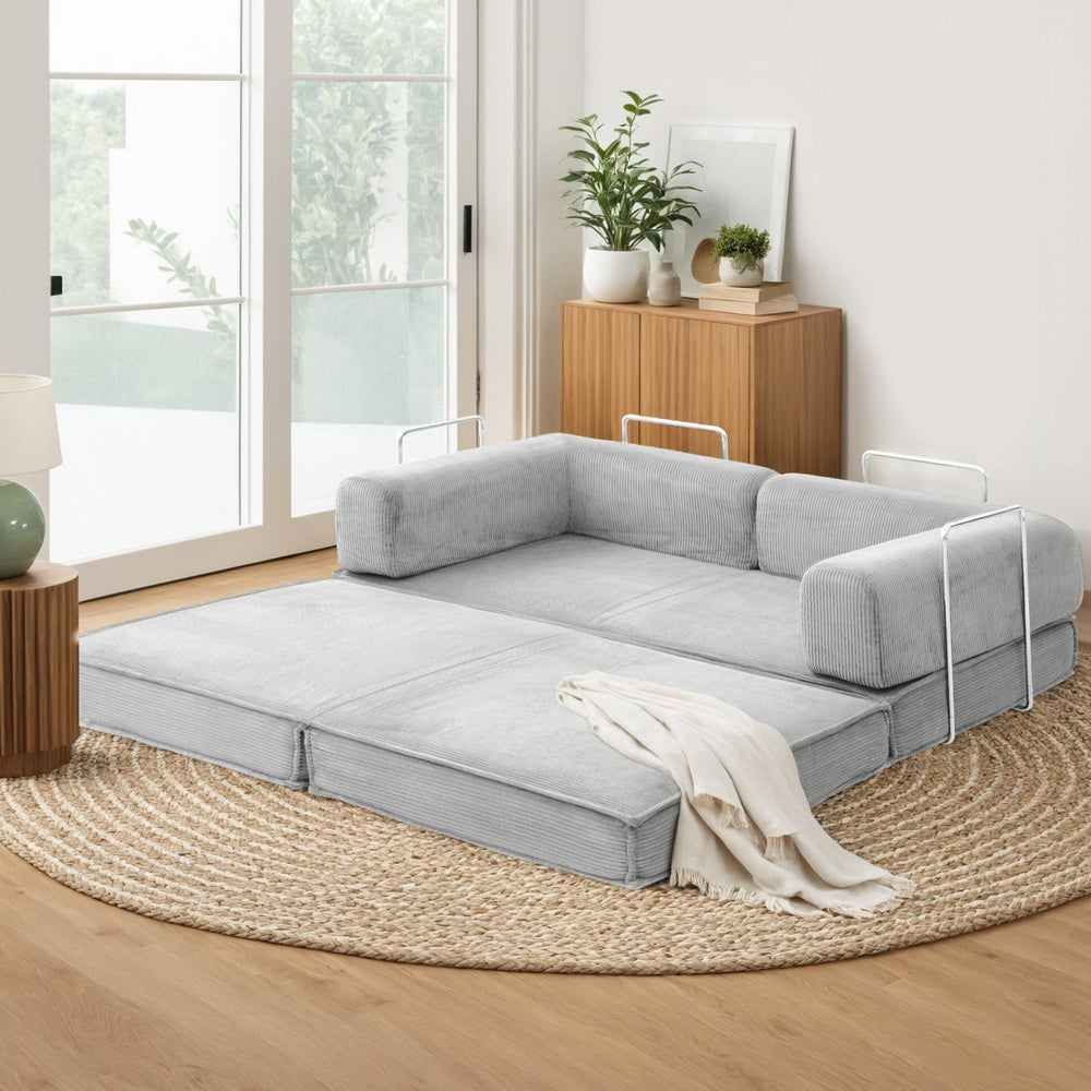 Artiss Convertible Folding Sofa Bed Grey