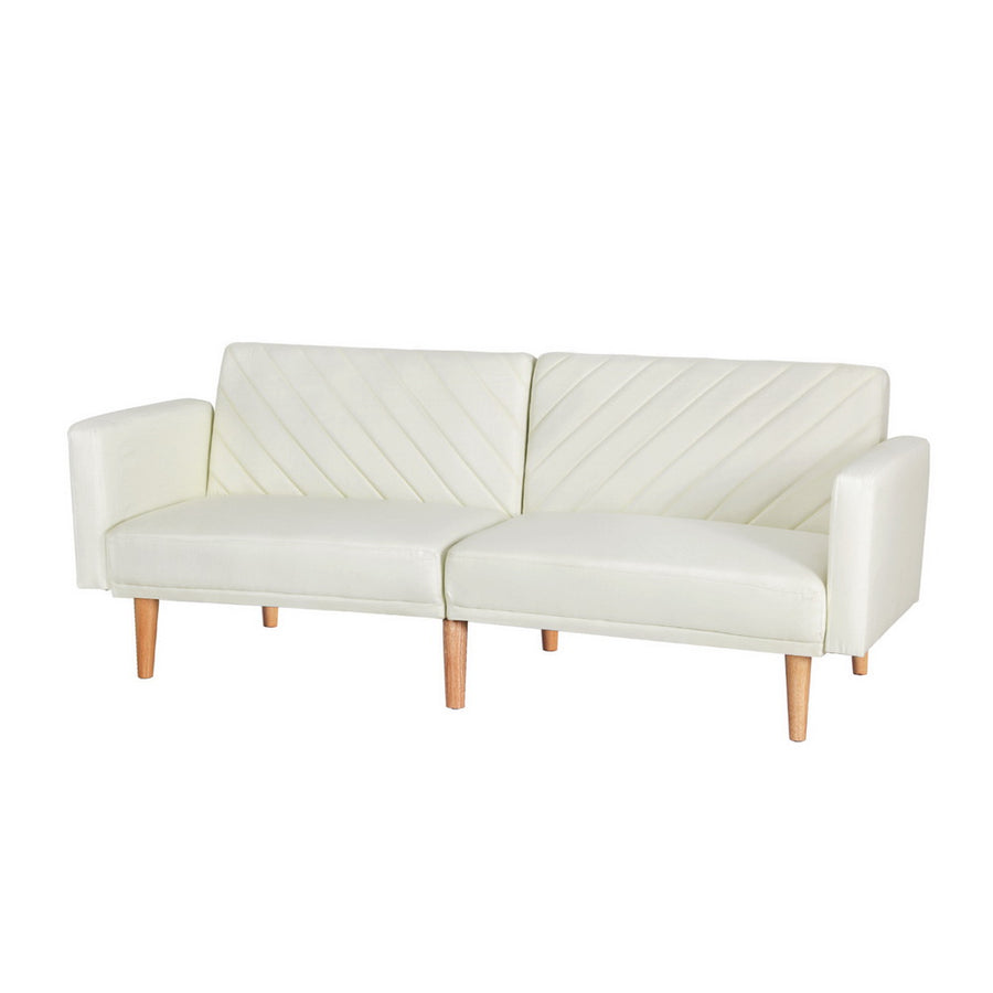 Artiss Sofa Bed Convertible Lounge 3 Seater Futon Couch Recliner Fabric Beige
