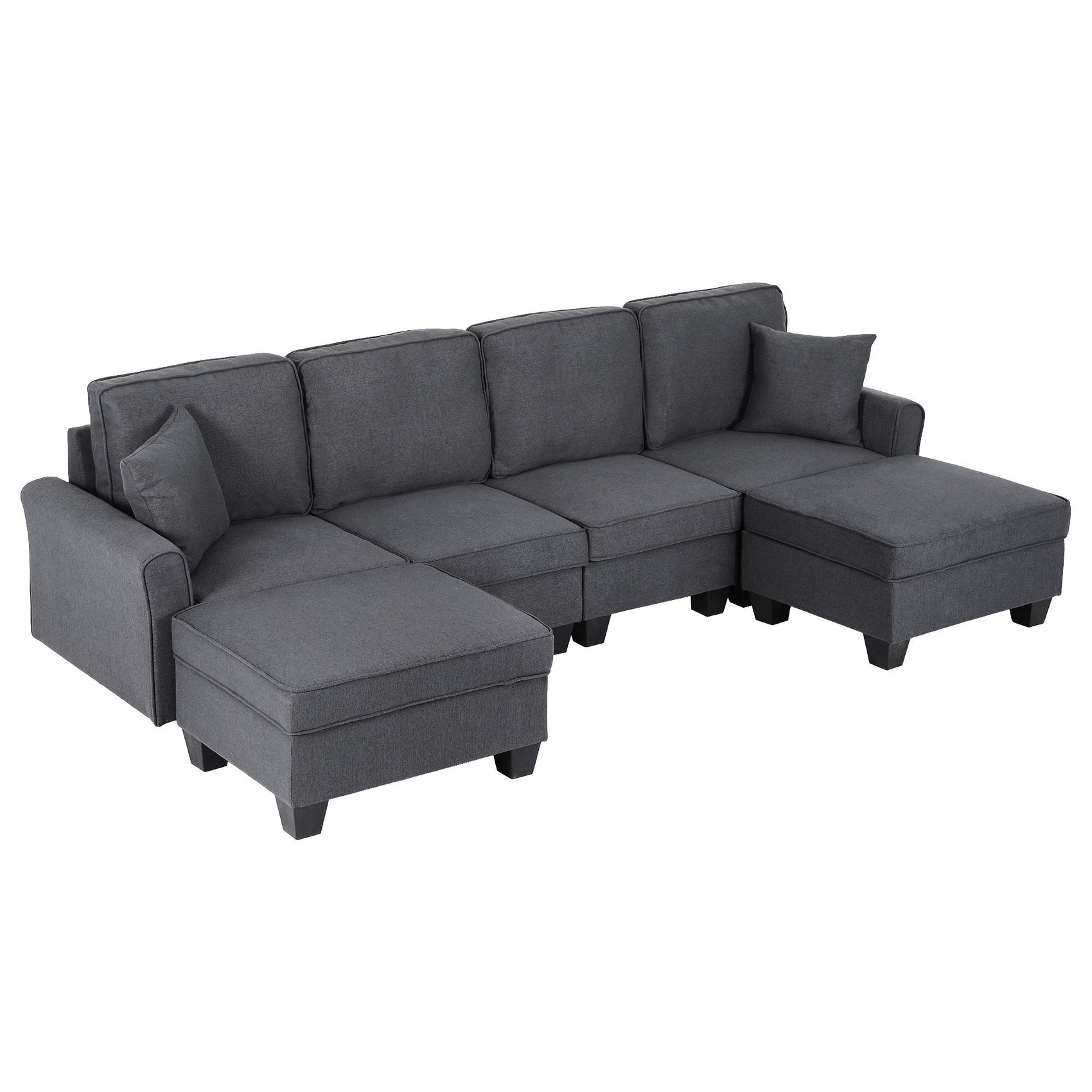 Artiss Modular Sectional U Shaped Storage Sofa Couches for Living Room Grey