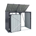 Giantz Bin Shed Double Wheelie Waste Bins Storage Steel Garden Enclosure Grey