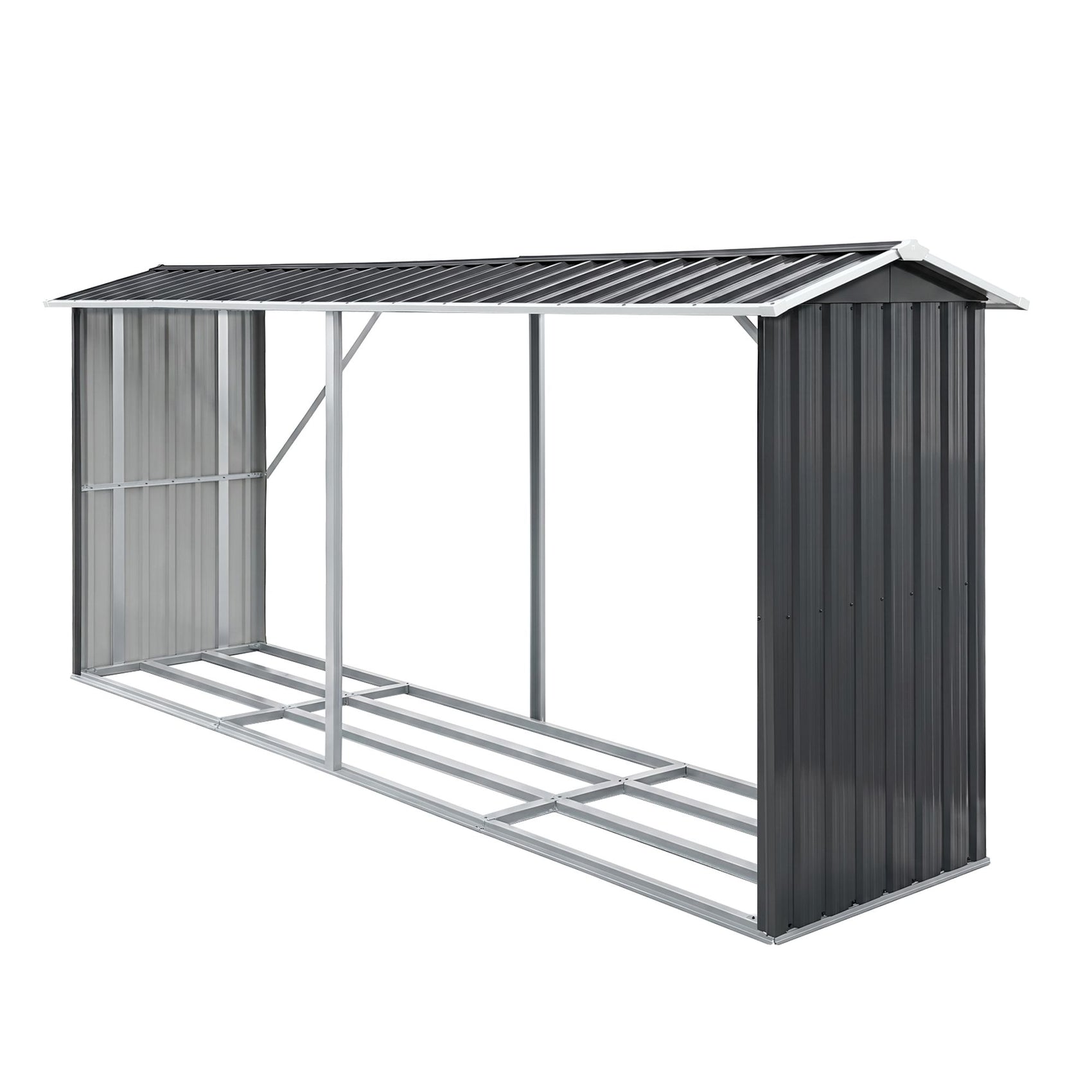 Giantz Firewood Storage Shed 334.5CM x 92CM Outdoor Log Rack Galvanised Steel Wood Holder