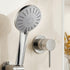 Cefito 4.5" Handheld Shower Head Round with Wall Bathroom Mixer Silver