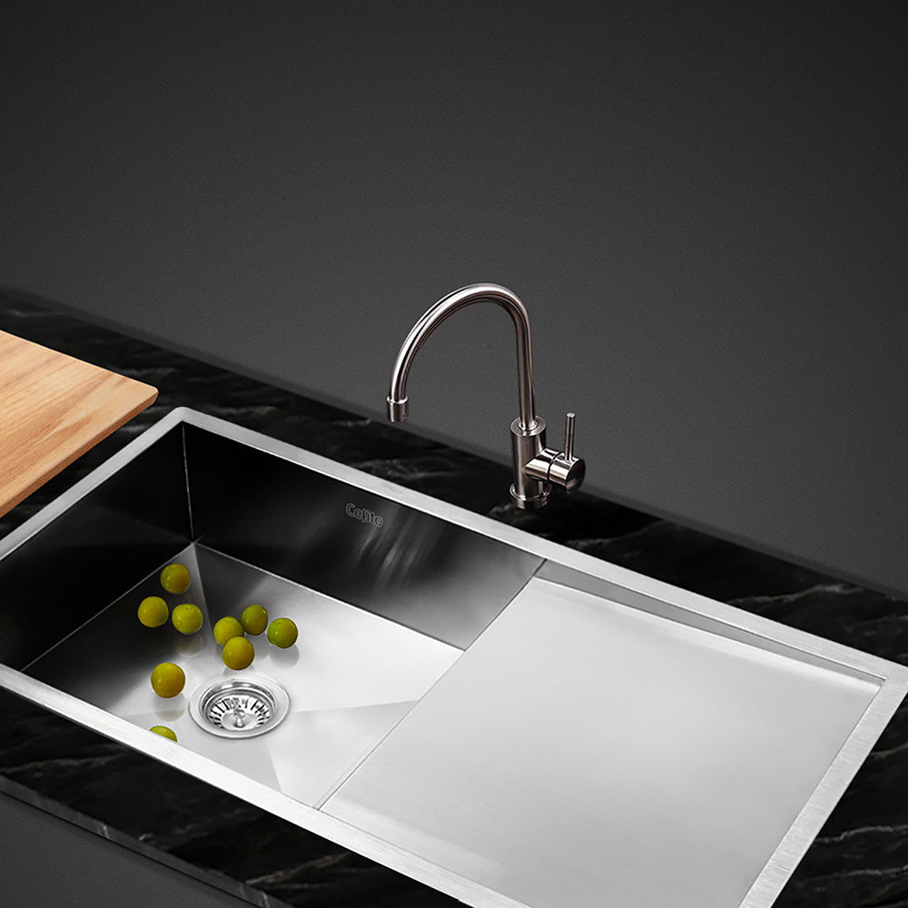 Cefito Kitchen Sink 96X45CM Stainless Steel Basin Single Bowl Silver