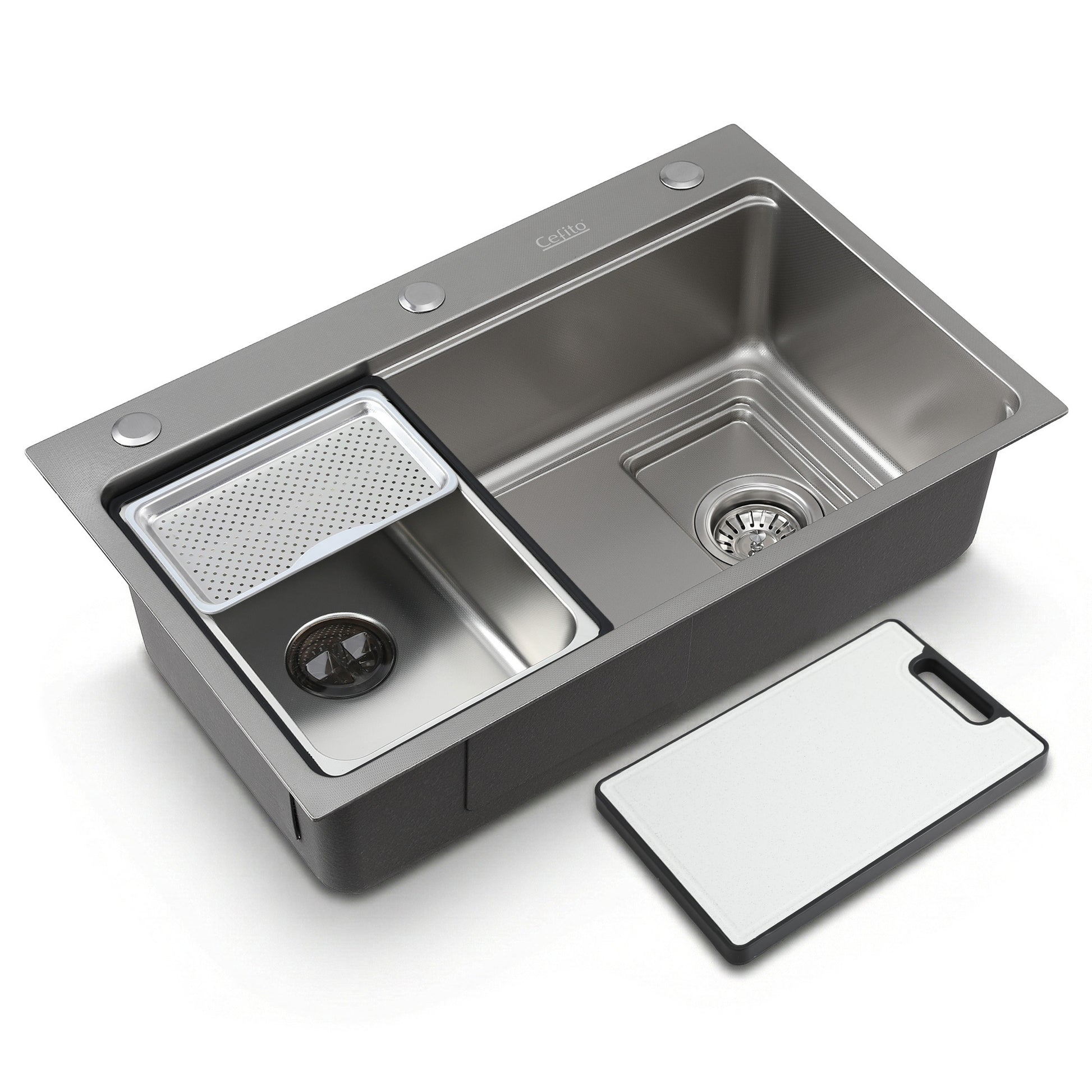 Cefito Kitchen Sink 304 Stainless Steel Bar Sink Millet Grain Water Basin Sink
