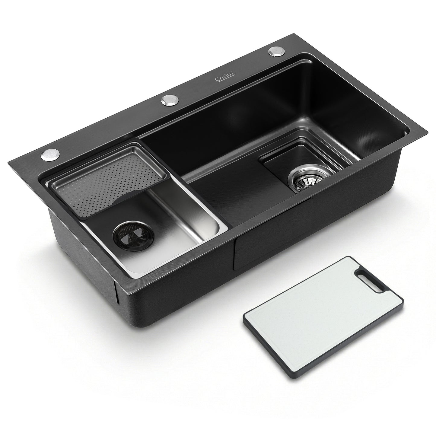 Cefito Kitchen Sink 304 Stainless Steel Bar Sink Millet Grain Water Basin Sink