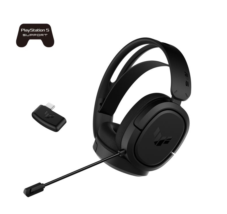 ASUS TUF Gaming H1 Wireless Headset, 40mm drivers, 60Î©, 20Hzâ€“20kHz, 2.4GHz, USB-C/USB-A, AI mic, 15h battery