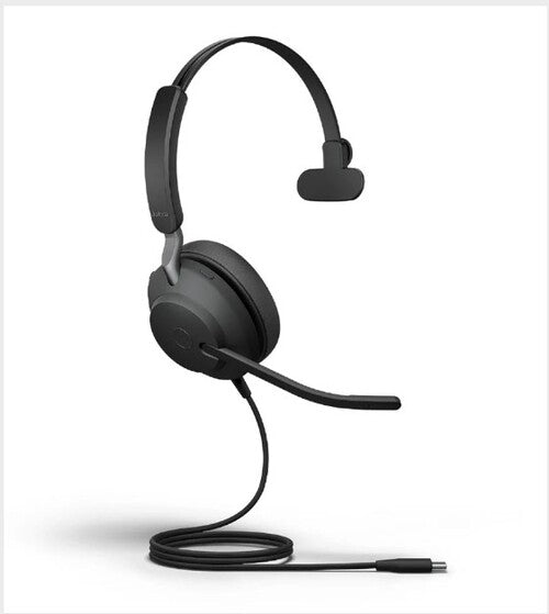Jabra Evolve2 40 SE Wired USB-C/A MS Mono Headset, 360Â° BusyLight,Cancels more noise than ever before, Teams-certified means teams are satisfied, 3-mi