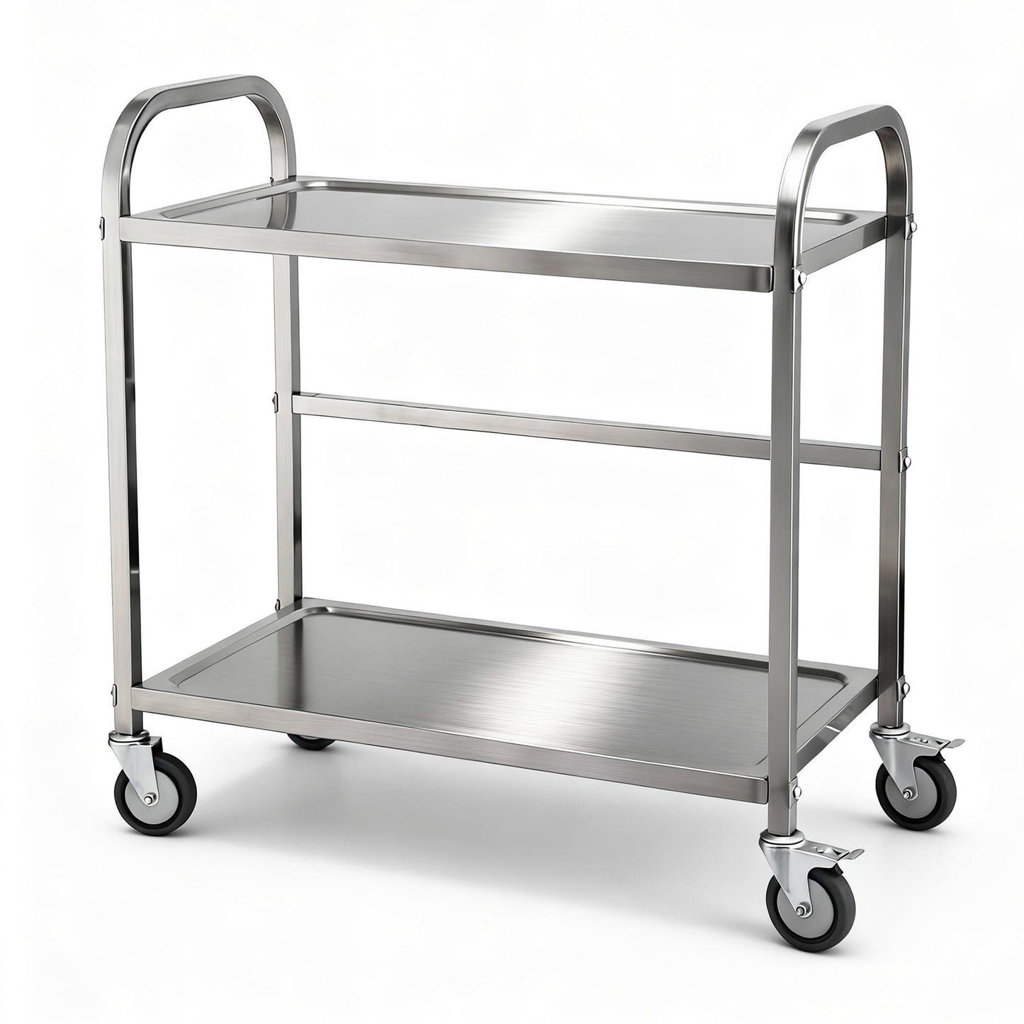 Cefito 2-Tier Stainless Steel Kitchen Trolley with Wheels 84x56x98cm