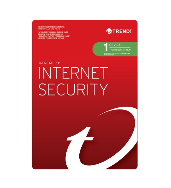 Trend Micro Internet Security (1 Device) 1 Year Add-On Auto Renew OEM Auto Upgrade to Maximum Security PC/MAC Only