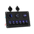 Giantz 6 Gang 12V Switch Panel For Car Boat Marine USB ON-OFF LED Rocker Toggle 