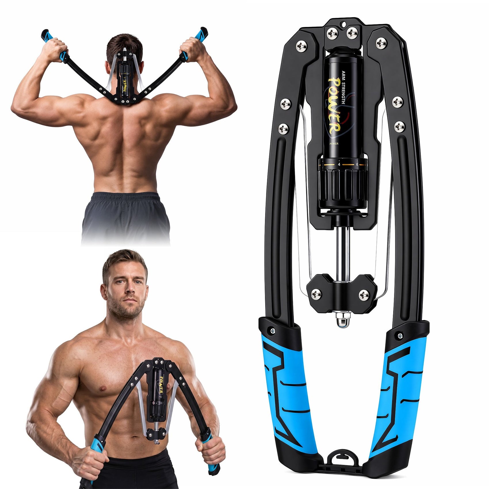 Everfit Twister Arm Exerciser Chest Trainer 10-200kg Adjustable Hydraulic Power 