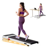  Everfit 3 in 1 Walking Pad Treadmill 20% Auto Incline Under Desk Treadmills for Home Gym With 40cm Wide Belt White