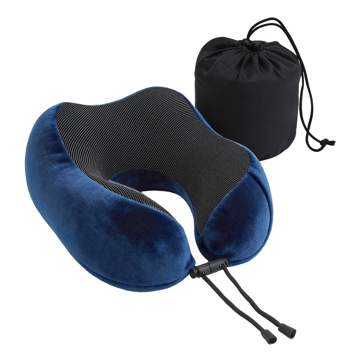 Wanderlite Travel Pillow for Airplanes Memory Foam Neck Pillows for Traveling, Soft & Washable Cover with Storage Bag, Portable Plane Accessories for Airplanes Offices Cars, Blue