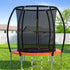 Everfit 6FT Trampoline for Kids w/ Ladder Trampoline Enclosure Safety Net Rebounder Orange