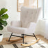 Artiss Rocking Armchair Nursing Chair Boucle Fabric White