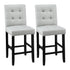 Artiss 2x Bar Stools Kitchen Dining Chairs Counter Fabric Stool Wooden Ada Grey