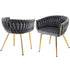 1 Set of 2 Artiss Dining Chairs Velvet Armchair Grey