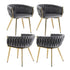 1 Set of 4 Artiss Dining Chairs Velvet Armchair Grey