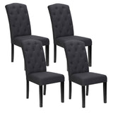 Artiss Dining Chairs Set of 4 Linen Parsons Chair Dark Grey