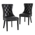 1 Set of 2 Artiss Dining Chairs Black Leather