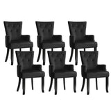 6x Artiss Dining Chairs Velvet French Provincial Armchair Black