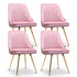 Artiss Dining Chairs Set of 4 Velvet Channel Tufted Pink