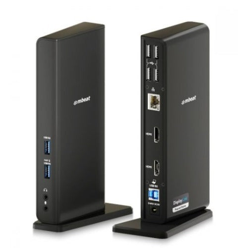 mbeatÂ® USB-C/A Dual HDMI DisplayLink Docking Station Dual Full HD 1080p @60Hz 2 Ã— HDMI 1.3 1 Ã— USB-B 3.0 2 Ã— USB-A 3.1 Gen 1 4 Ã— USB-A 2.0