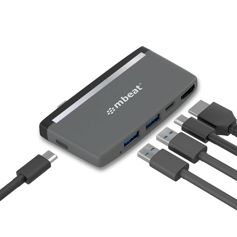 (LS) mbeatÂ® EssentialÂ ProÂ  5-IN-1 USB- C Hub (4k HDMI Video, USB-C PD Pass Through Charging, USB 3.0 x 2, USB-C x 1) USB 3.0 Speed: Up to 5Gbps (EOL)