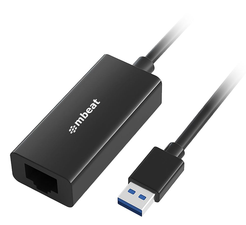 (LS) mbeatÂ® USB 3.0 Gigabit Etherent Adapter - Black RJ45, up to 1000Mbps speed. Compact and lightweight Material: ABS Plastic Weight: 24.5g