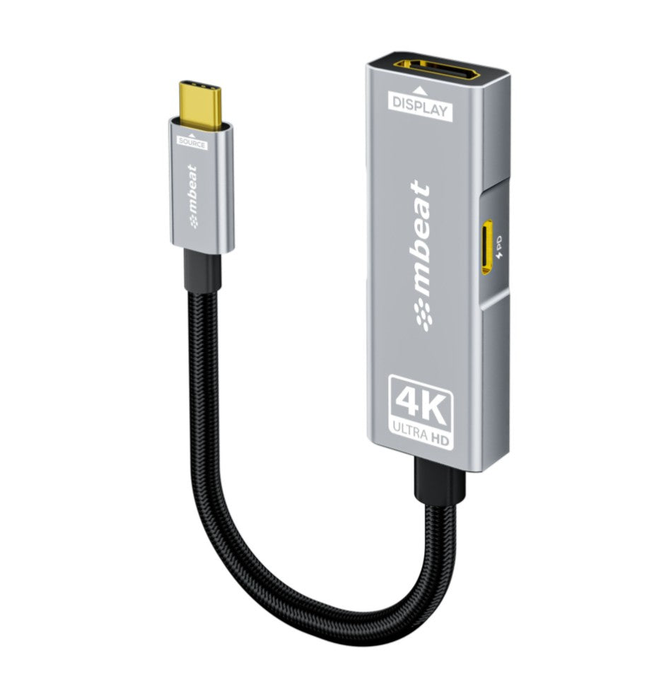mbeatÂ® Tough Link USB-C to HDMI Adapter with 100W PD - Space Grey  5V-20V/5A, 100W PD  Up to 4K (3840 x 2160) @60Hz