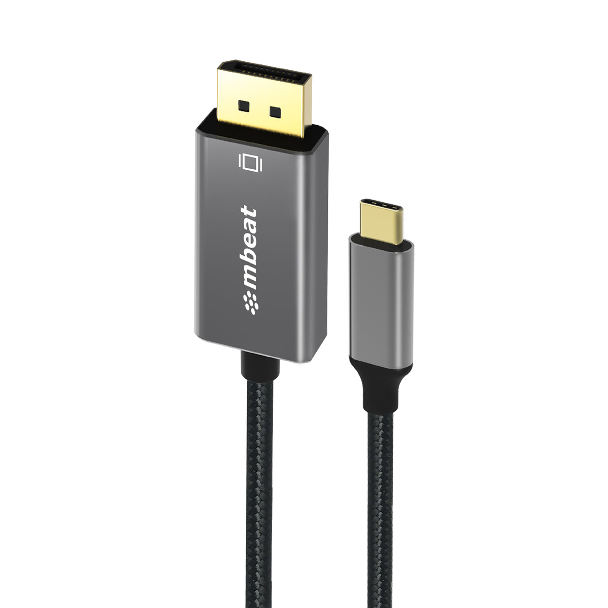 mbeatÂ® Tough Link 1.8m 4K USB-C to Display Port Cable - Converts USB-C to DisplayPort,4K@60Hz (3840Ã—2160), Gold Plated, Aluminium, Nylon Braided Cable