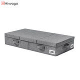 Hivvago Underbed Storage Container – Foldable Box with Lids & Label Pocket